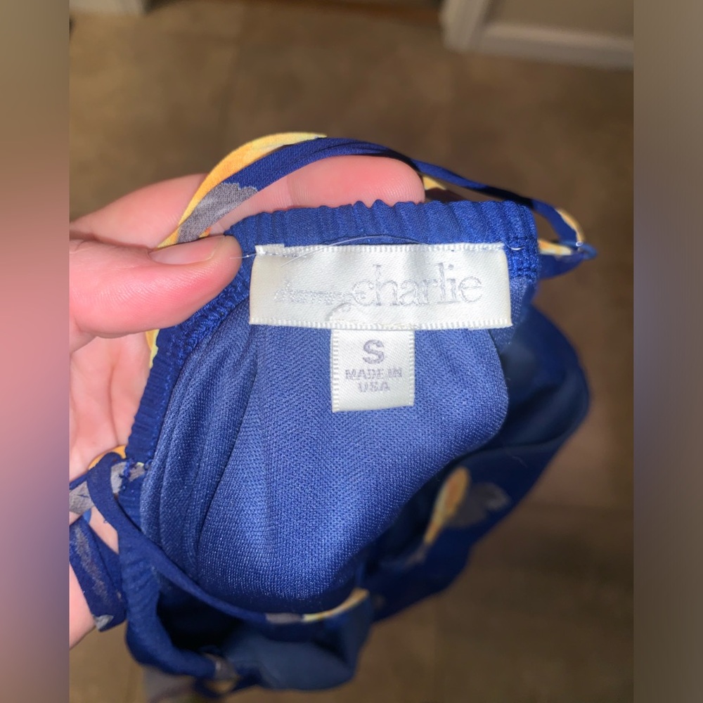 🌼💙Charming Charlie Blue and Yellow Floral Mini Dress - Adjustable Straps - - Picture 9 of 15